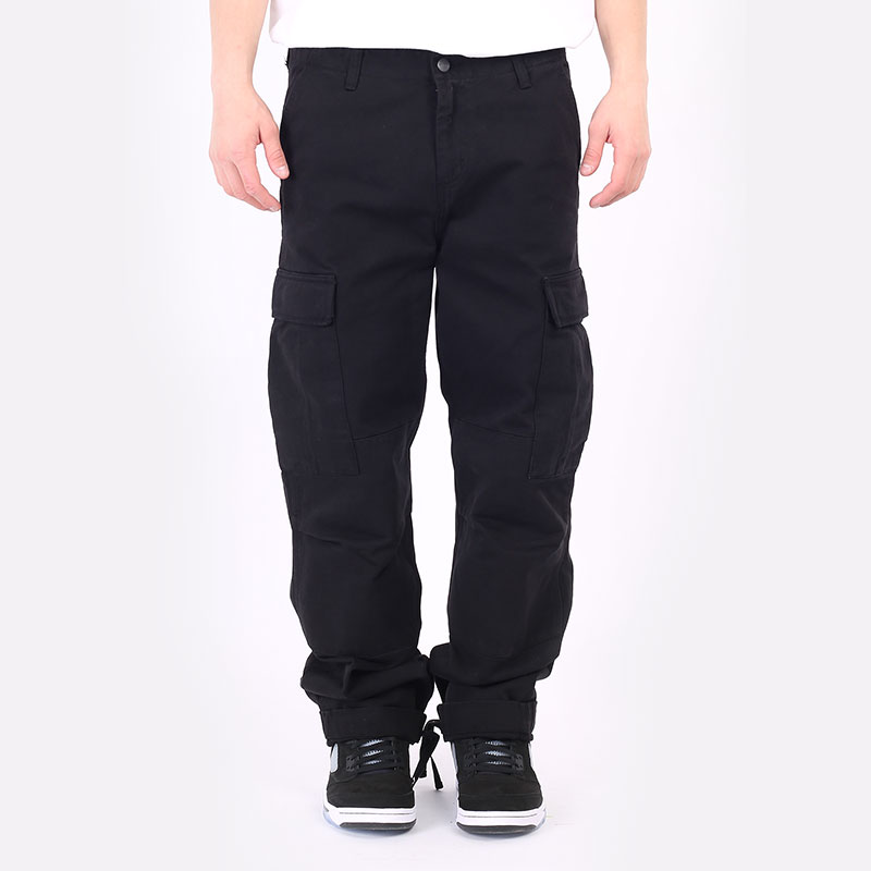 мужские черные брюки Carhartt WIP Regular Cargo Pant I029793-garment dyed - цена, описание, фото 3